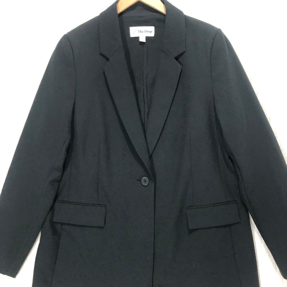 The Drop Blazer Long Sleeve Career Office Business Casual Black Size L
